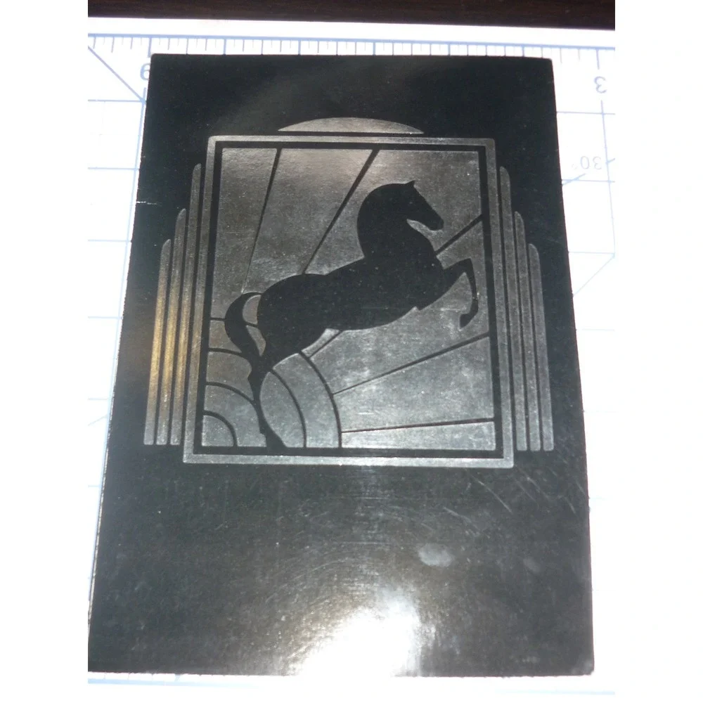 Vintage Summertree Press Art Deco Horse Card Equus Ken Patrick Hallmark Foil
